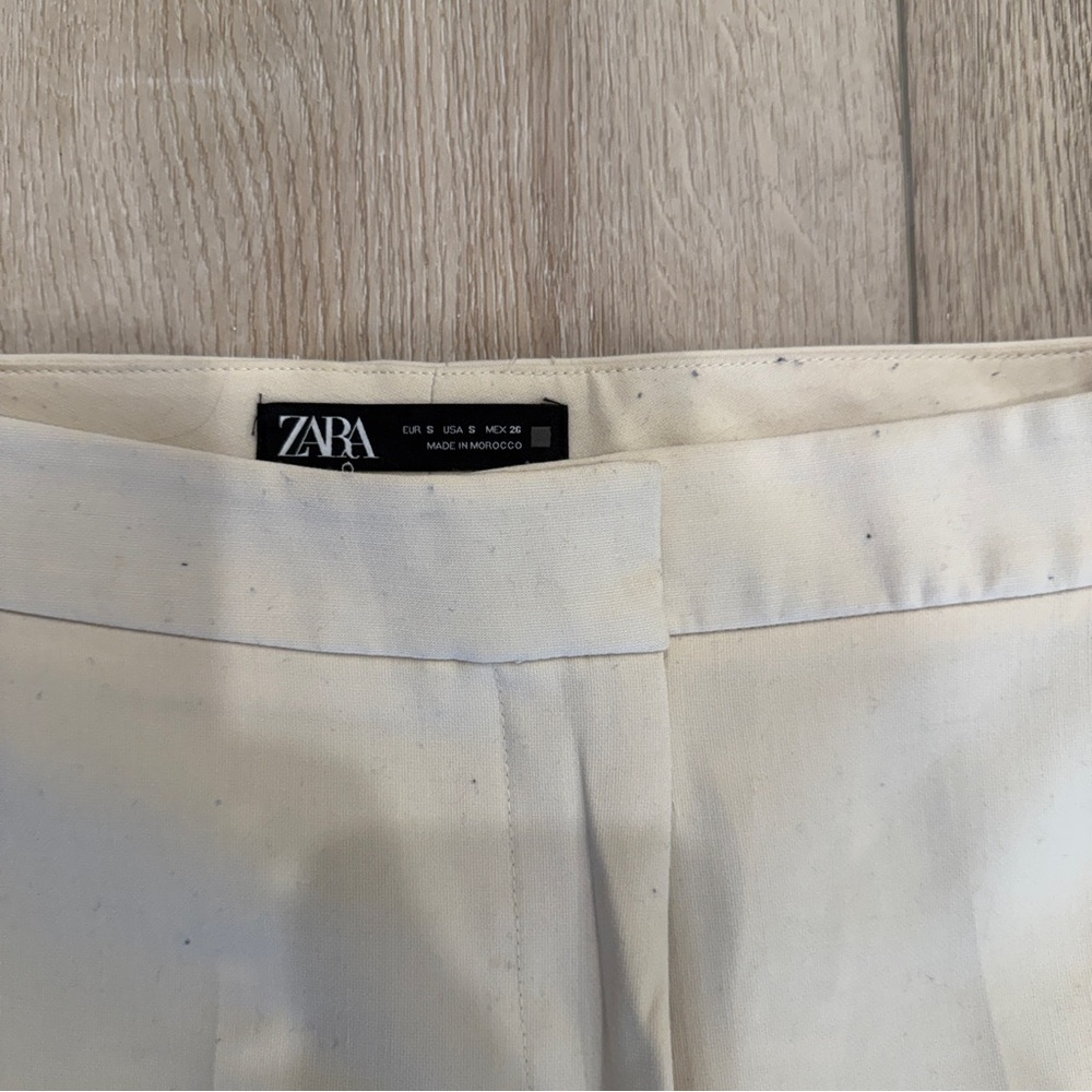Zara Cream Flare Leg Trousers - Picture 4 of 4